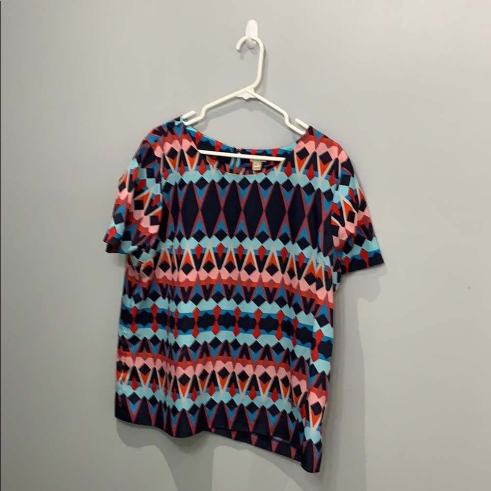 Geometric print top from JCrew factory